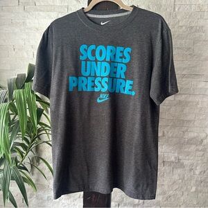 Nike Charcoal Grey and Blue “Scores Under Pressure” Tee Size Medium